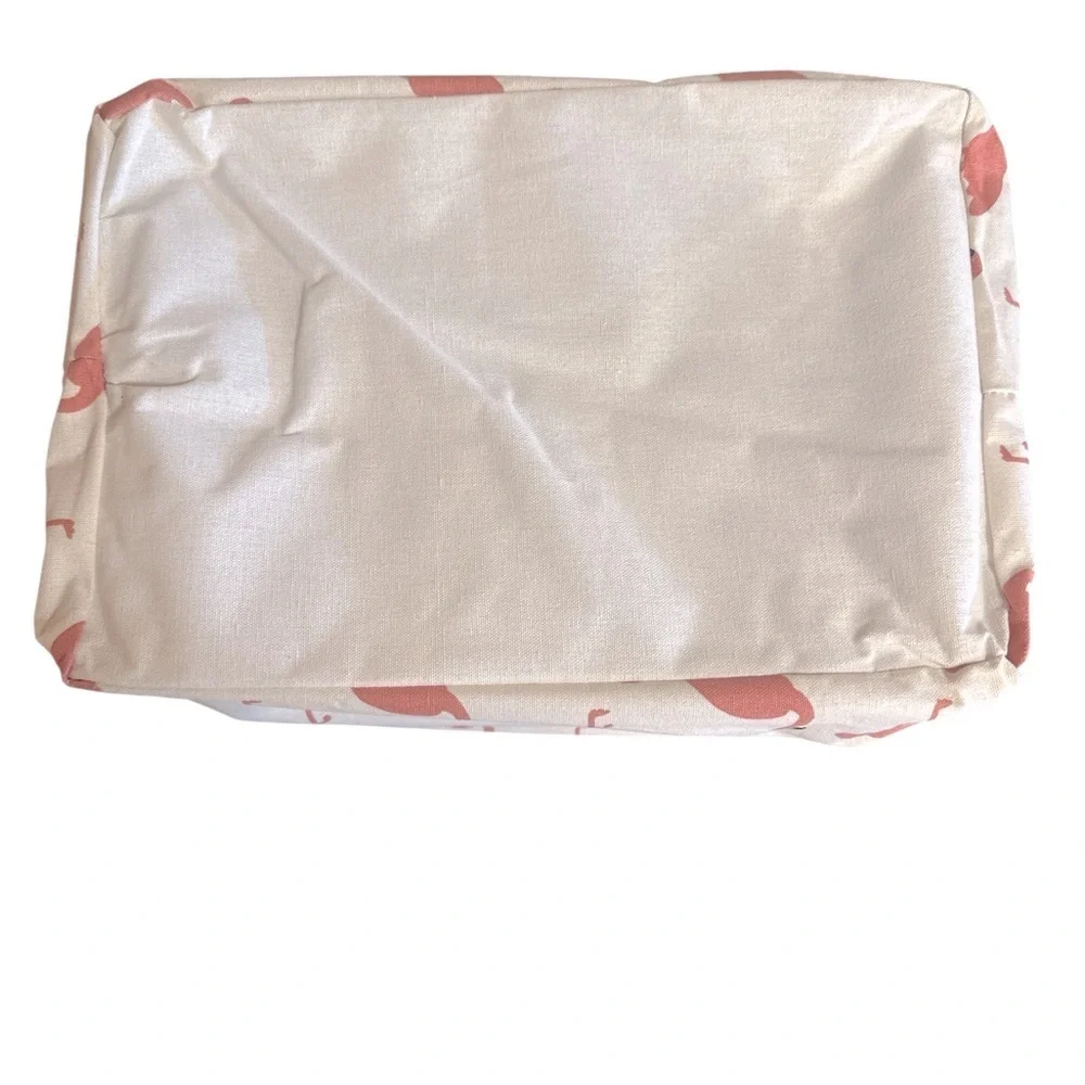 Flamingo Rectangular Storage Basket Pink Cream Tote Collapsible Waterproof - Picture 3 of 11